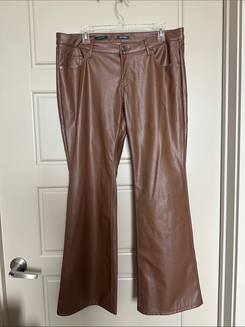 wild fable brown faux leather flare pants size 12